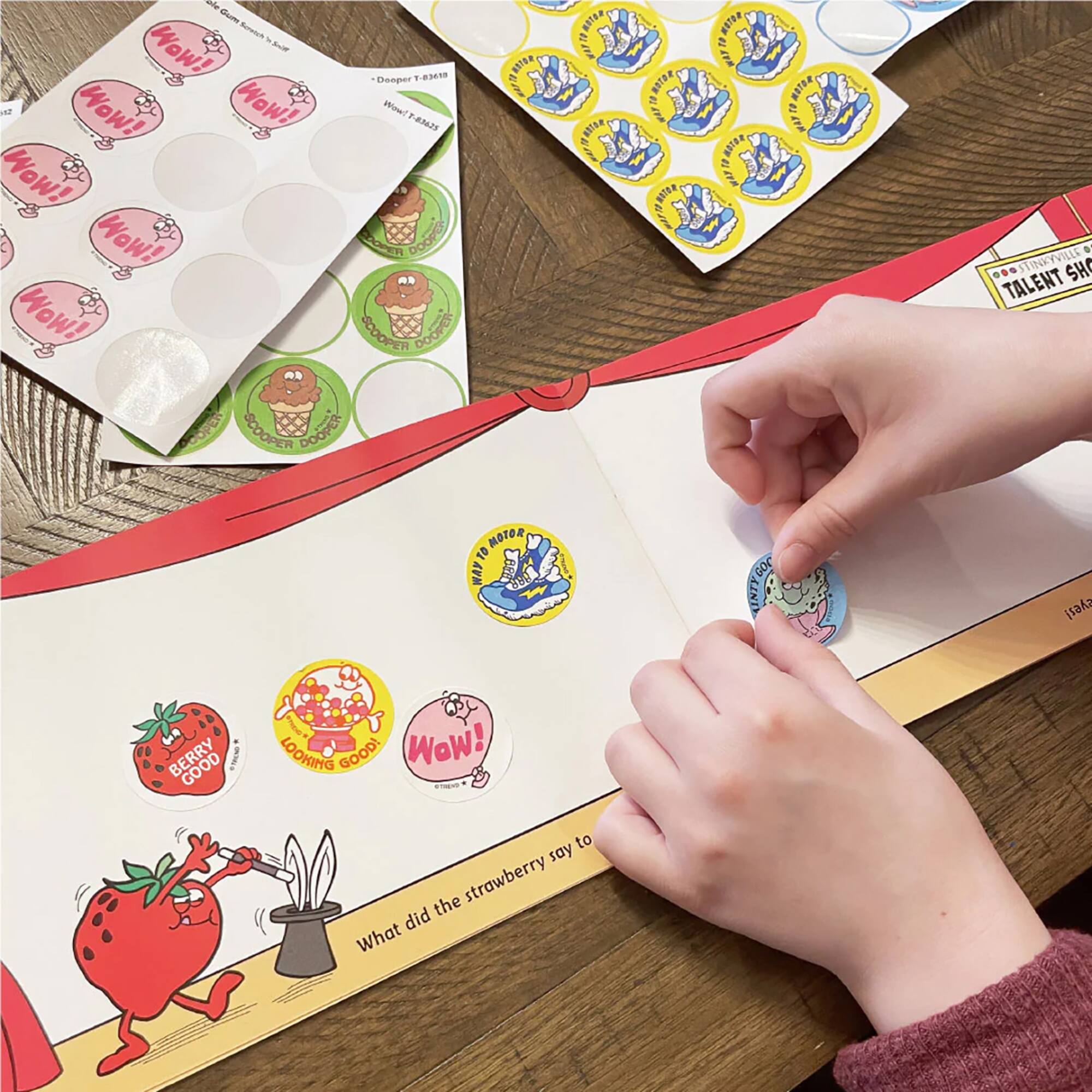 TREND Enterprises® All in Good Pun Sticker Collector Albums, 3ct.